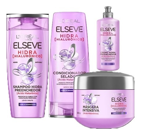 Kit Elseve Hidrahialuronico Shamp+condi + Mascar + Creme Pen