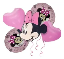 Comprar Set 5 Globos Minnie Mouse Decoración Fiesta Minnie Mouse Rosa Minnie Mouse