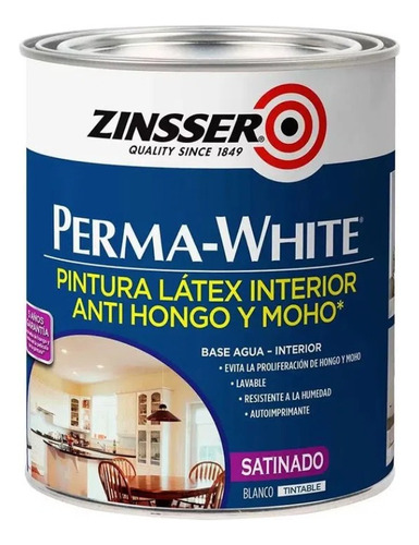 Perma White Latex Antihongo Antimoho Blanco X 4 Litros