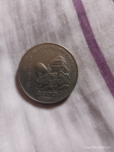 Moneda De $200 Pesos Del Año 1985 De La  Revolución Mexicana