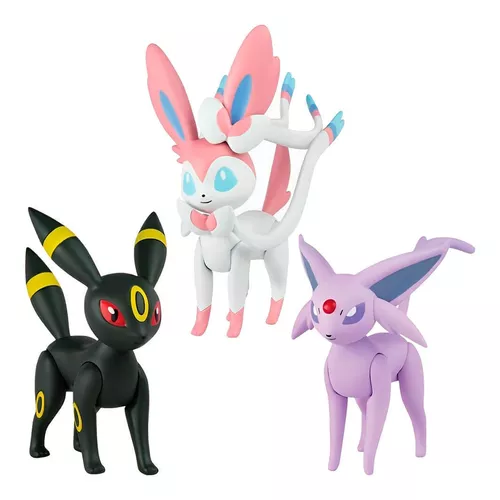 Pokémon Trio Umbreon, Sylveon & Espeon Evoluções Eevee - Takara