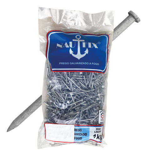 Prego Galvanizado A Fogo Liso C/ Cabeça Nautfix 15x15 - 15kg