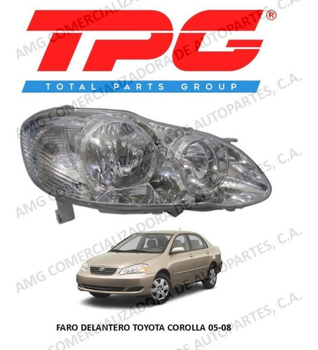 Faro Toyota Corolla New Sensation 03-08 Derecho Tpg