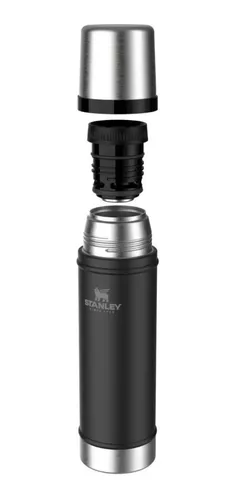 Termo Stanley Clásico 750ml C/tapón Cebador Acero Inoxidable - Negro