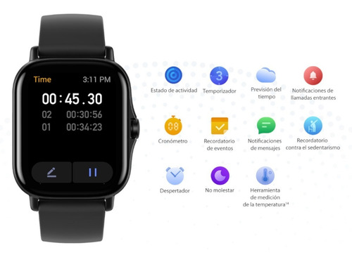 Smartwatch Amazfit Gts 2e Spo2 Pantalla Amoled 5 Atm Gps