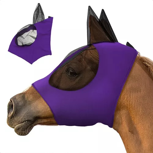 Protector De Orejas Black Fly Horse Mask Mesh Velo