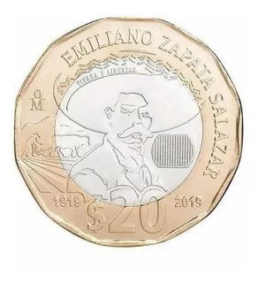 Moneda Emiliano Zapata 20 Pesos