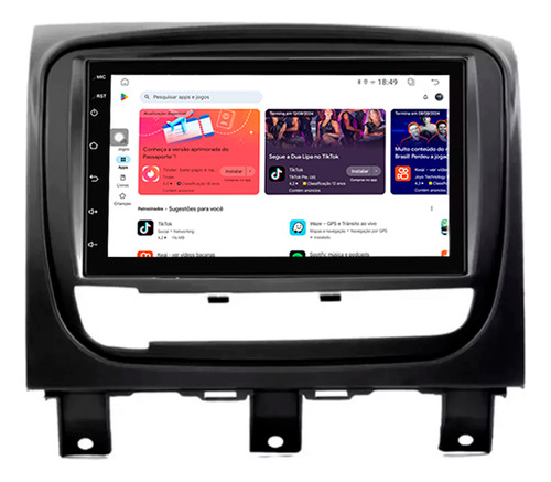 Multimidia Strada 13/19 7p Qled Android Carplay 2gb 32gb Voz