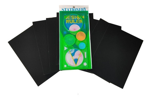 Juguete Didactico Kit De Cartas Para Dibujar Raspando Niños Color Verde