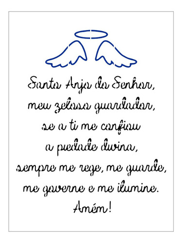 Stencil Santo Anjo Do Senhor - 15x20 - Ref A2402