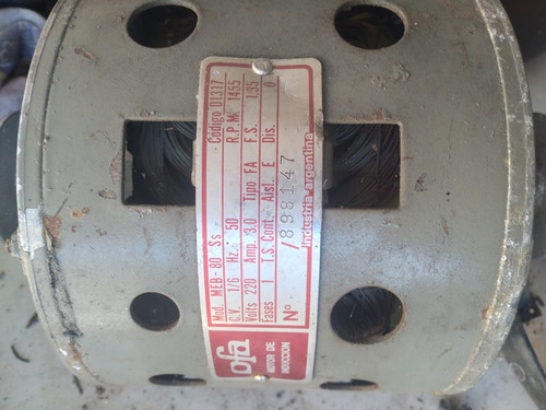 Motor De Induccion Ofa 220volts 3.0amp Rpm 1455