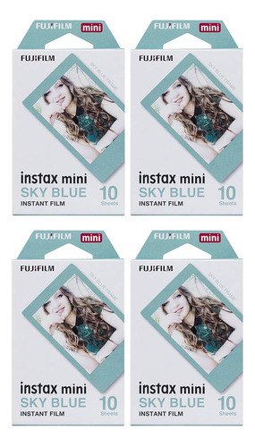 Fujifilm Mini Película Azul Cielo, 10 Exposiciones (4 Caja.