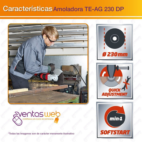 Amoladora Profesional 9 Pulgadas 230 Mm Einhell Blindada