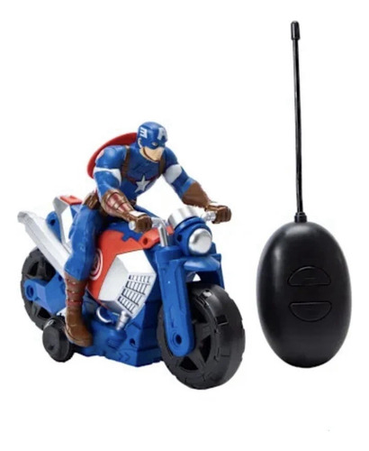 Capitán América Motocicleta Control Remoto Marvel Avengers Color Azul