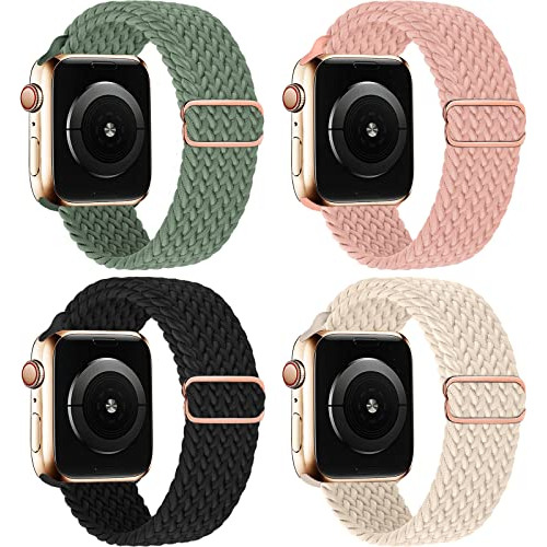 4 Pack Trenzado Solo Loop Compatible  Apple Watch Band 41