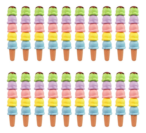 5 Mini Marcatextos Color Pastel Forma De Helado X 20 Pcs C28