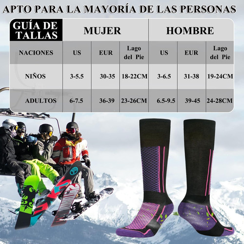 2 Pares Calcetines De Nieve, Alta Elasticidad Y Durabilidad