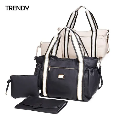 Bolso Maternal Eco Cuero Cambiador Neceser Trendy 19324 MercadoLibre