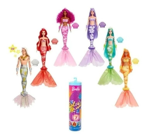 Barbie Color Reveal-sirena Mermaid 7 Sorpresa Celeste Mattel