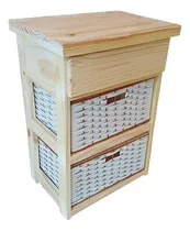 Comprar Organizador De Mimbre Canastero 2 Canastos + 1 Cajon