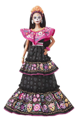 Barbie Día De Muertos 2021 Gxl27 Nueva Con Su Shipper Café