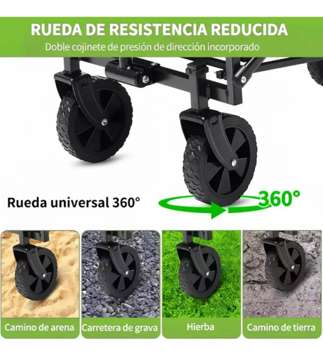 Carrito Vagón Plegable Portátil Multiusos Resistente Cámping