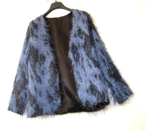 Bolero, Azul Grisaceo, Peludo, Talla M