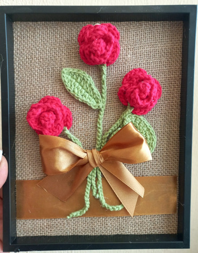 Cuadros Con Flores Tejidas De Crochet