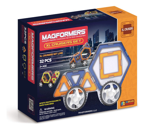 Magformers Xl Cruisers Set (32-pieces) Bloques De Construcci