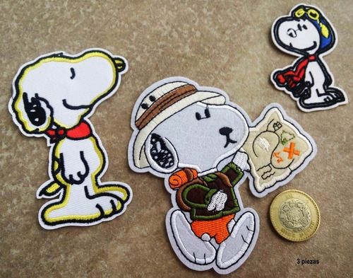 Paquete Parche Bordado Snoopy  - 3 Piezas