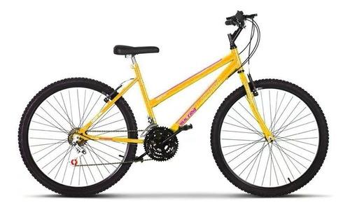 Bicicleta  de passeio Ultra Bikes Bike Aro 26 18 marchas freios v-brakes cor amarelo