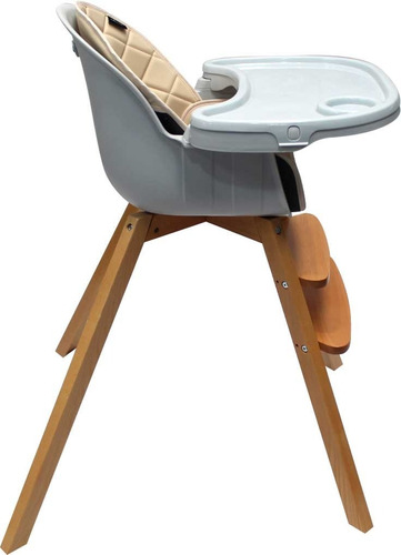 Imagen 7 de 10 de Silla De Comer Premium Baby Para Bebe Madera Doble Bandeja