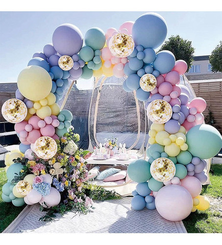 Conjunto Globos Macaron Color Fiesta Cumpleaños Decorac Boda