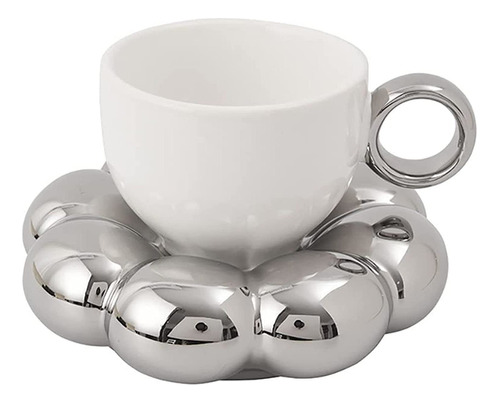 Juego De Tazas Y Platillos Para Café Con Diseño De Flores, D