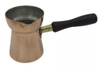 Cafetera Turca Mini Pocillos Cobre Mango De Madera