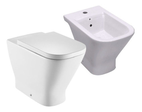 Combo Gap Inodoro Corto Bidet 1a Asiento Loza - Roca