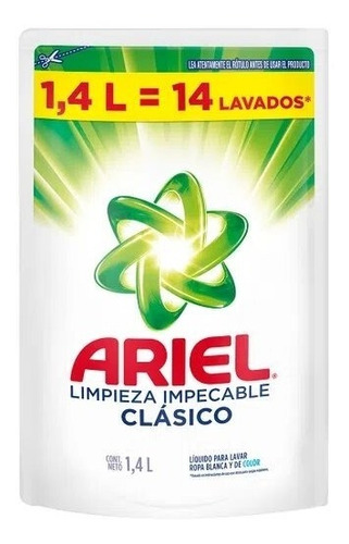 Jabon Liquido Ariel Clasico Limpieza Impecable Rep X 1,4 Lt
