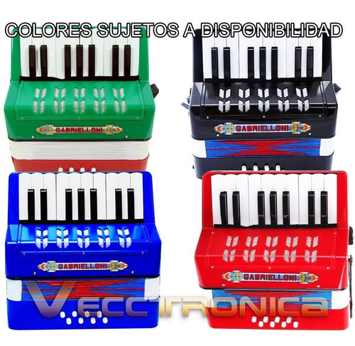 Acordeon Fabuloso Profesional Con 8 Botones Y 17 Teclas Toca