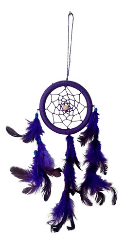 Filtro Dos Sonhos Roxo Decoração Casa Carro Penas 20 Cm