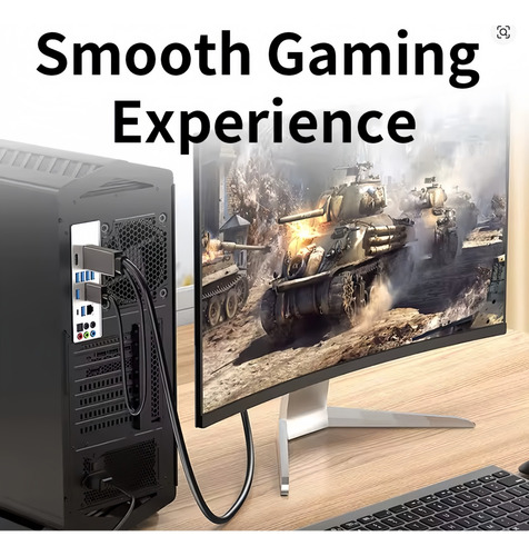 Cabo Hdmi Para Displayport 4k@60hz 1,80m Com Energia Usb
