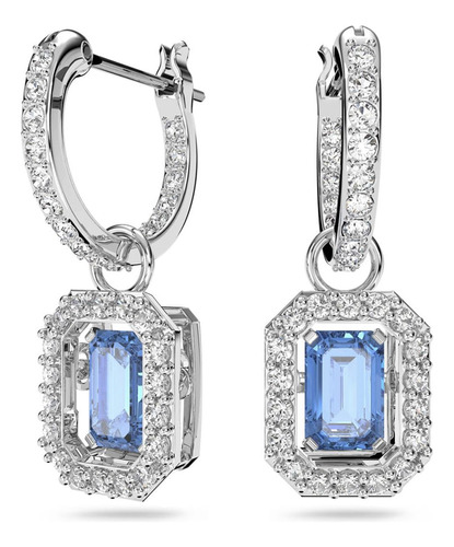 Aretes Swarovski Millenia Circonita Octogono Blue Bathroom R