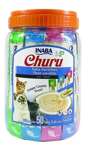 50 Tubos Gato Ciao Churu Mix Sabores De Atún. Np 