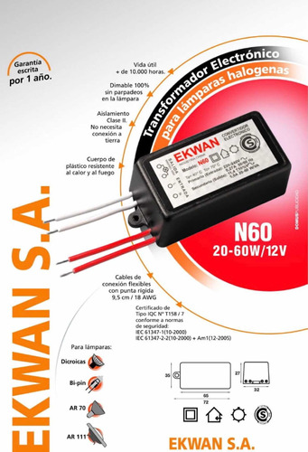 Transformador Electrónico 12v 60w (dicroica/bipin/ar111) 