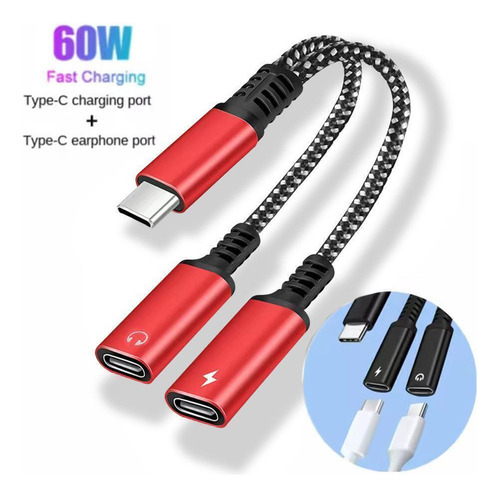 Divisor Usb C Tipo C 2 En 1 Para Auriculares Usb C De Doble