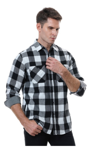 Camisas Casuales De Franela A Cuadros Hombre Casual