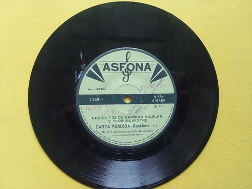 Vinilo Single Antonio Aguilar Y Flor Silvestre Carta Perdida