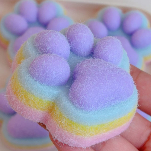 Cute Purple Cat Taba Squishy Cat Paw Pinch Decompression