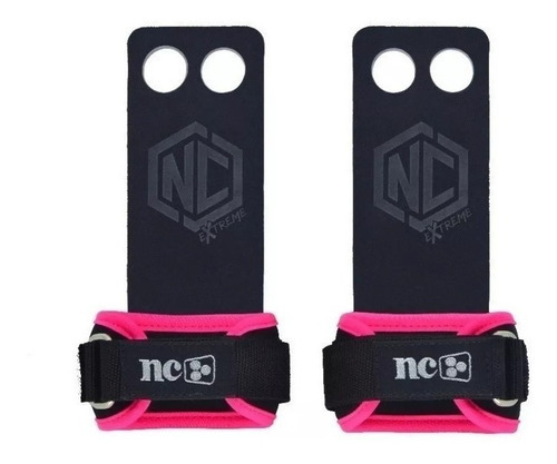 Luvas Cross Training Pull Up Couro Protetor Grip Nc 2 Furos Cor Rosa Tamanho G