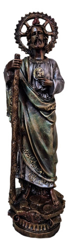 San Judas Tadeo Figura De Resina 48 Cm Tipo Bronce 