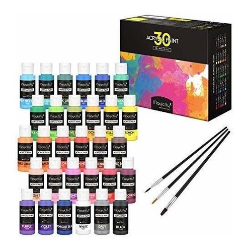 Set De Pintura Acrílica Magicfly 30 Colores 2fl Oz / 60ml C